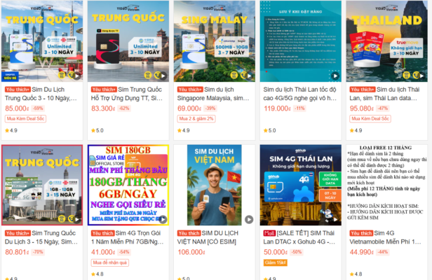 Mua sim du lịch quốc tế tại Việt Nam