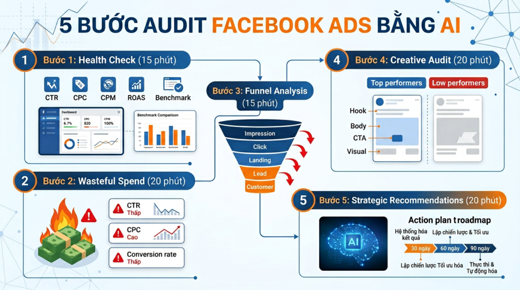 Quy trình 5 bước Audit Facebook Ads bằng AI